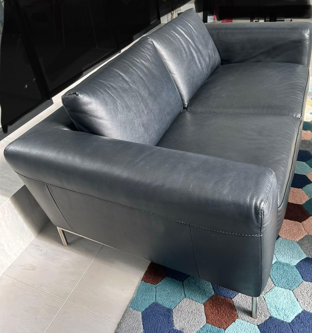 Natuzzi ナツッジ　レザーソファ 黒