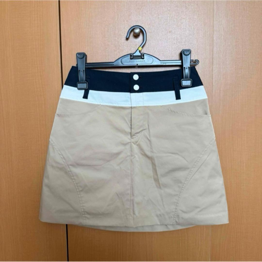 JUN & ROPE’ ゴルフ スカート ベージュ×ネイビー サイズ M