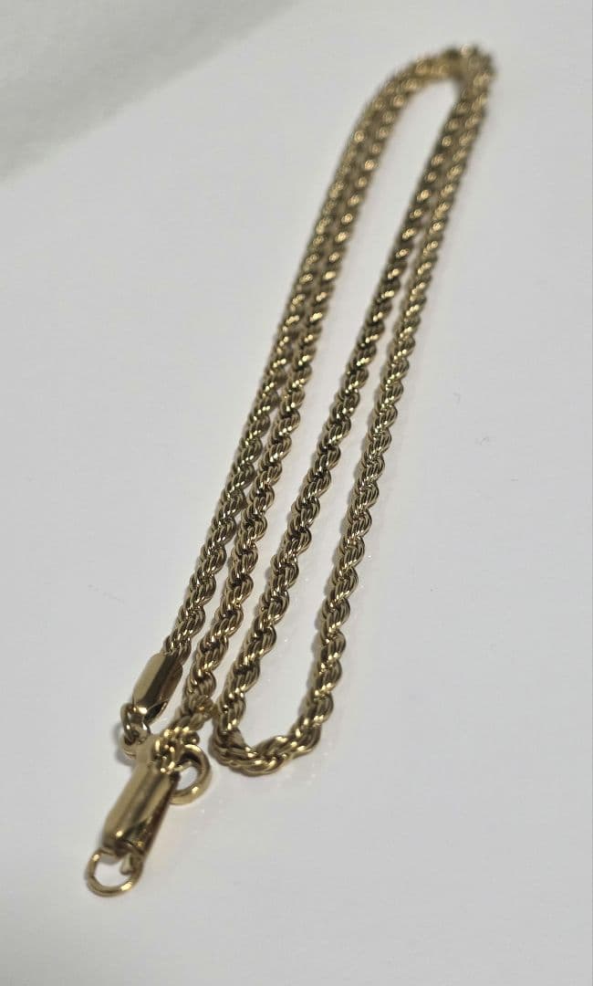 あかさ　ロープチェーン60cm ゴールドフィルド加工　k18刻印あり