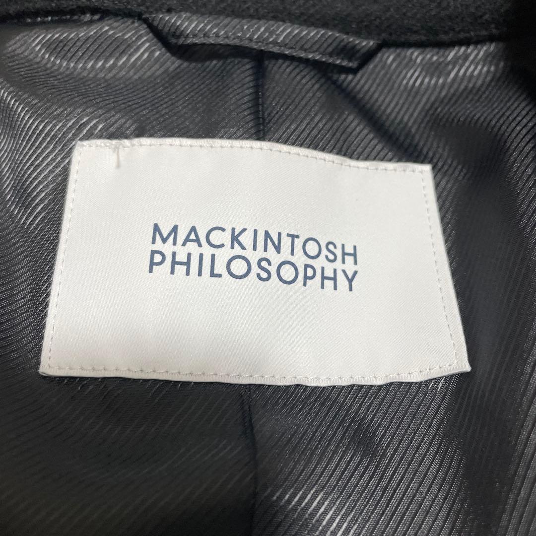 マッキントッシュフィロソフィー　ステンカラーコート　ブラック　カシミヤ混