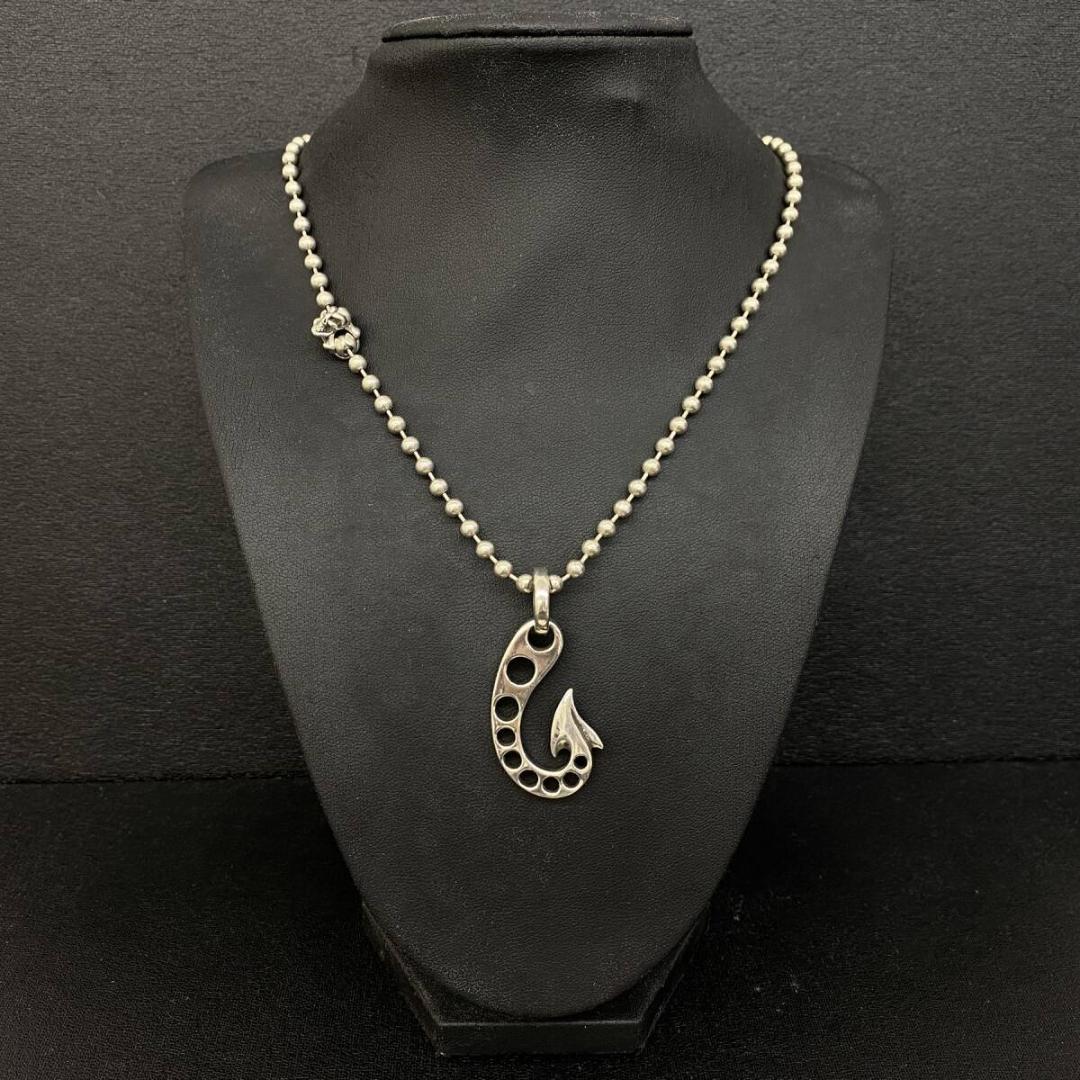 Bill Wall Leather シルバー ホール フィッシュフックペンダント