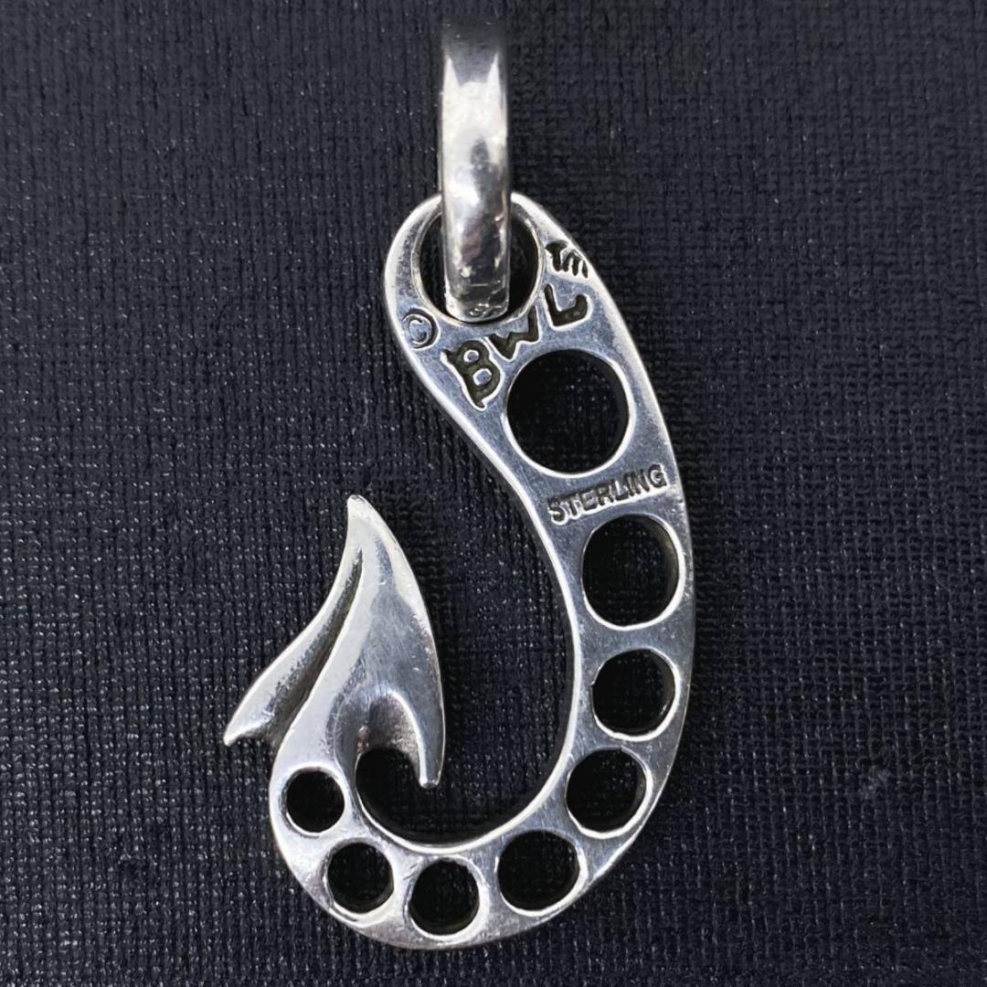 Bill Wall Leather シルバー ホール フィッシュフックペンダント