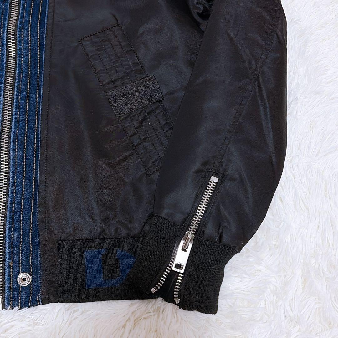 DIESEL ディーゼル 中綿ブルゾン デニム切り替え ma-1 キルティング
