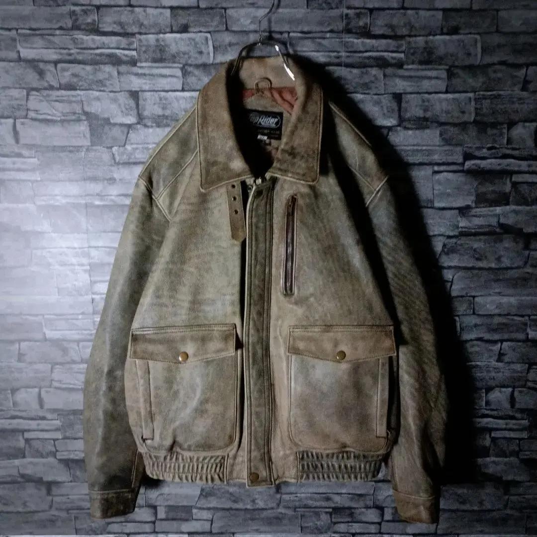 ビンテージ☆TOP RIDER レザージャケット 革ジャン A2タイプ ゆったり