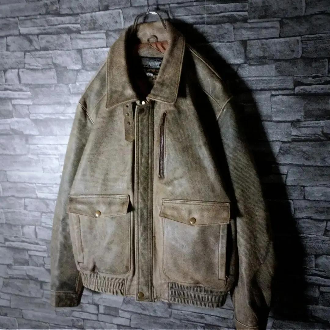 ビンテージ☆TOP RIDER レザージャケット 革ジャン A2タイプ ゆったり