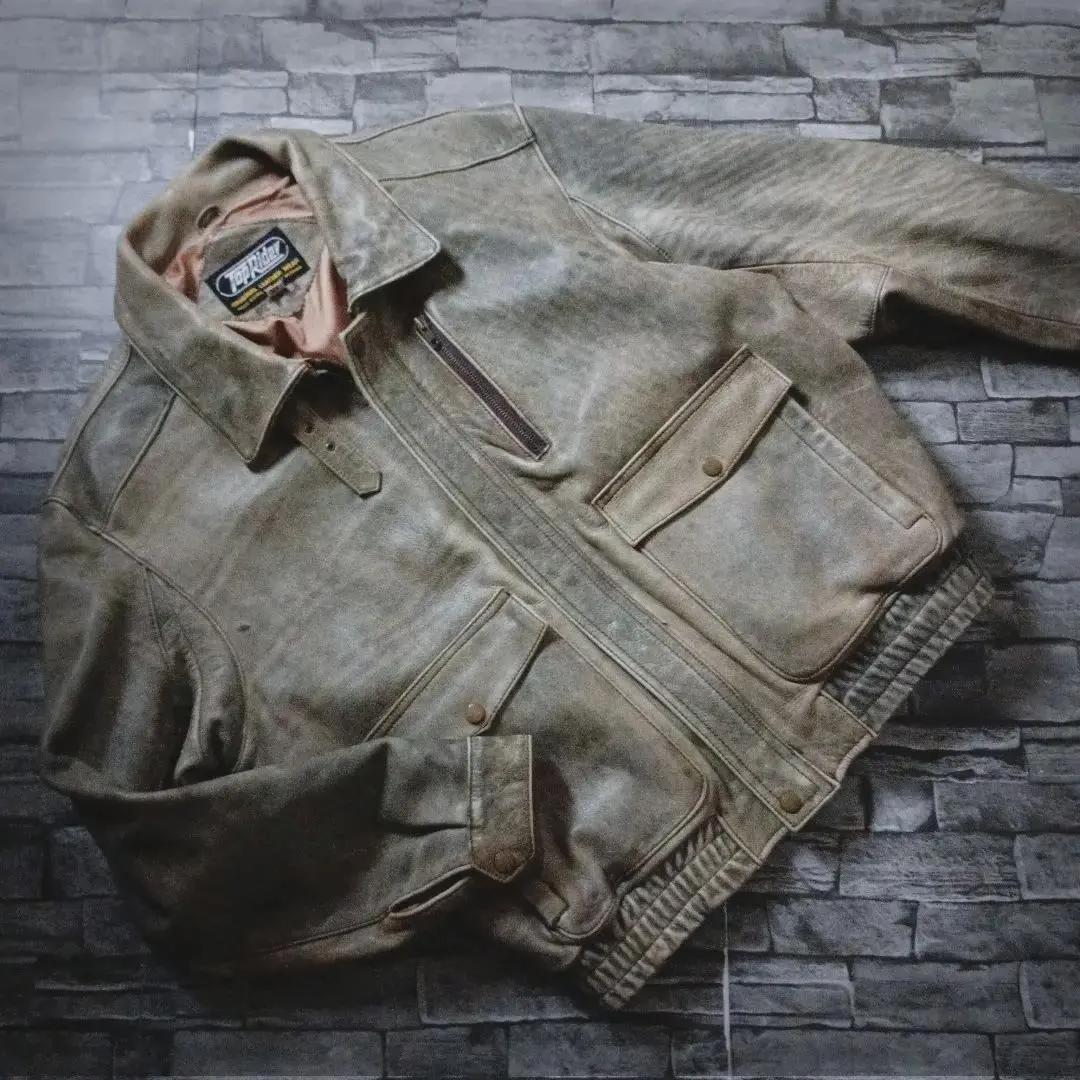 ビンテージ☆TOP RIDER レザージャケット 革ジャン A2タイプ ゆったり