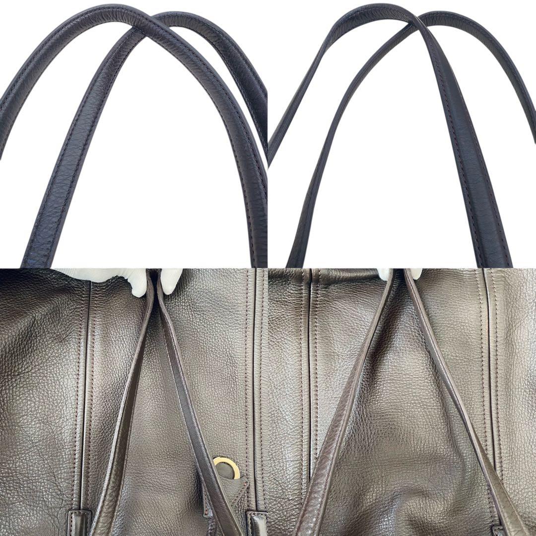 aniary アニアリ【美品】オールレザー トートバッグ ダークブラウン