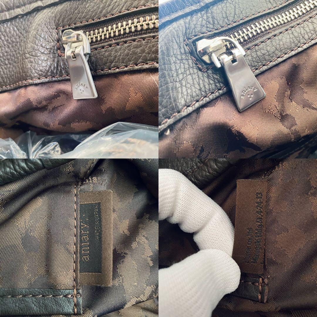 aniary アニアリ【美品】オールレザー トートバッグ ダークブラウン