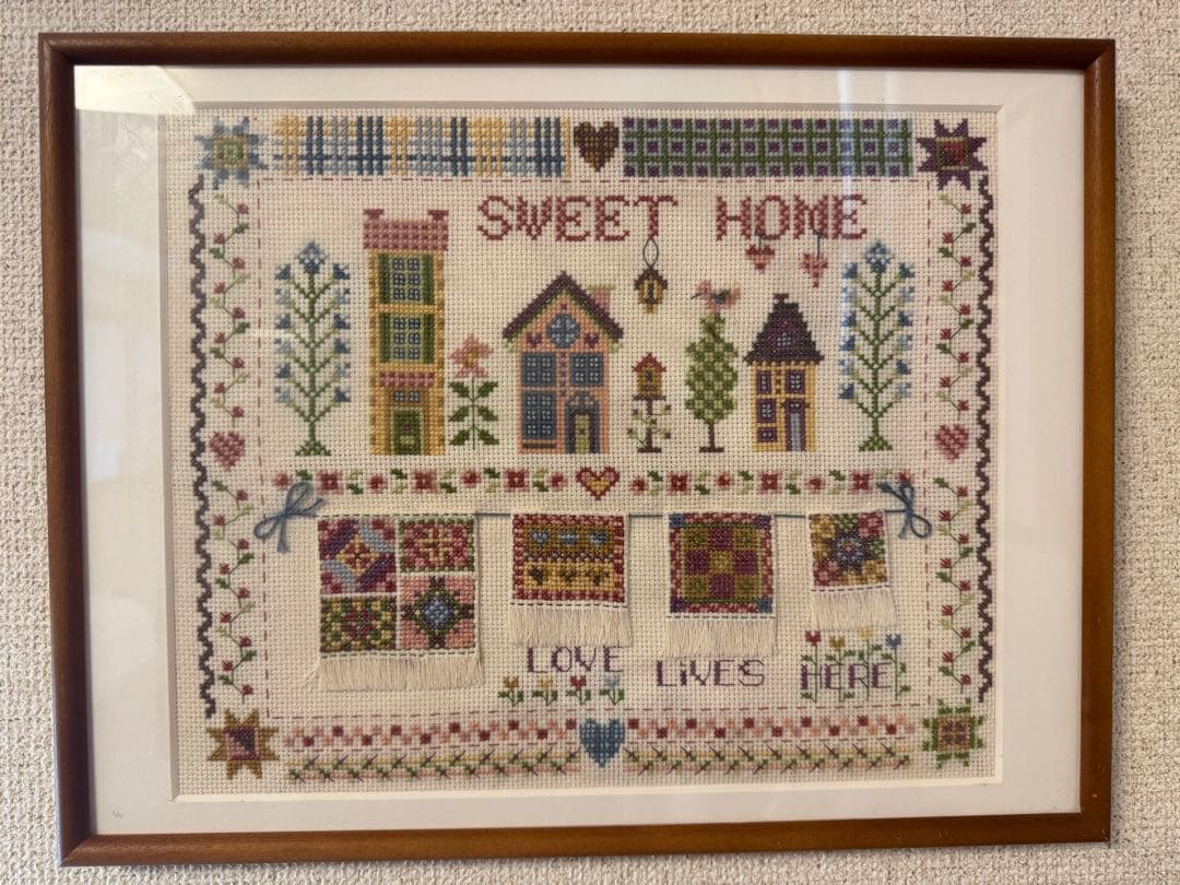 クロスステッチ刺繍アート　手作り完成品