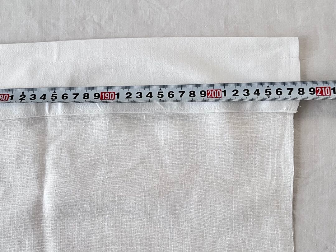 【美品】フランスアンティーク CB手刺繍 ホワイトフリルカフェカーテン 3376