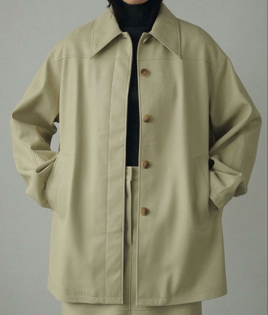 Ecoleather Over Jacket 38 クリーム　限定