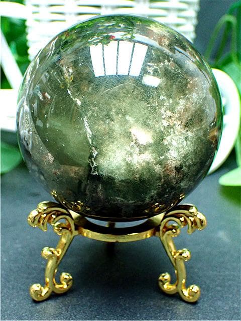 AAA級天然ガーデンクォーツ丸玉B81P1/235P21