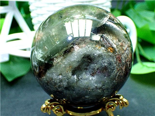 AAA級天然ガーデンクォーツ丸玉B81P1/235P21