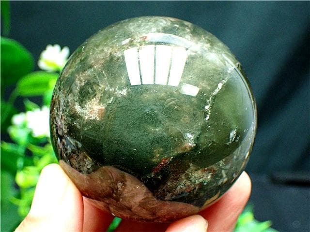 AAA級天然ガーデンクォーツ丸玉B81P1/235P21