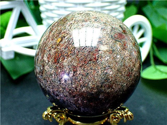 AAA級天然ガーデンクォーツ丸玉B81P1/235P21