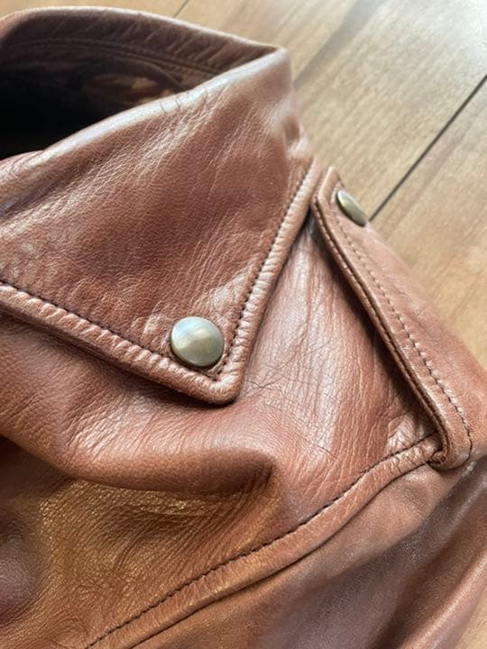 ドゥーズエムクラス　ブラウンライダースジャケット