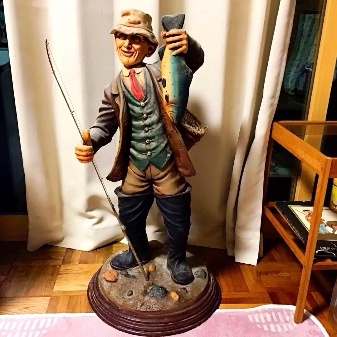 アンティークぽい置物　フィッシングマン　オシャレな置き物　値下げ！