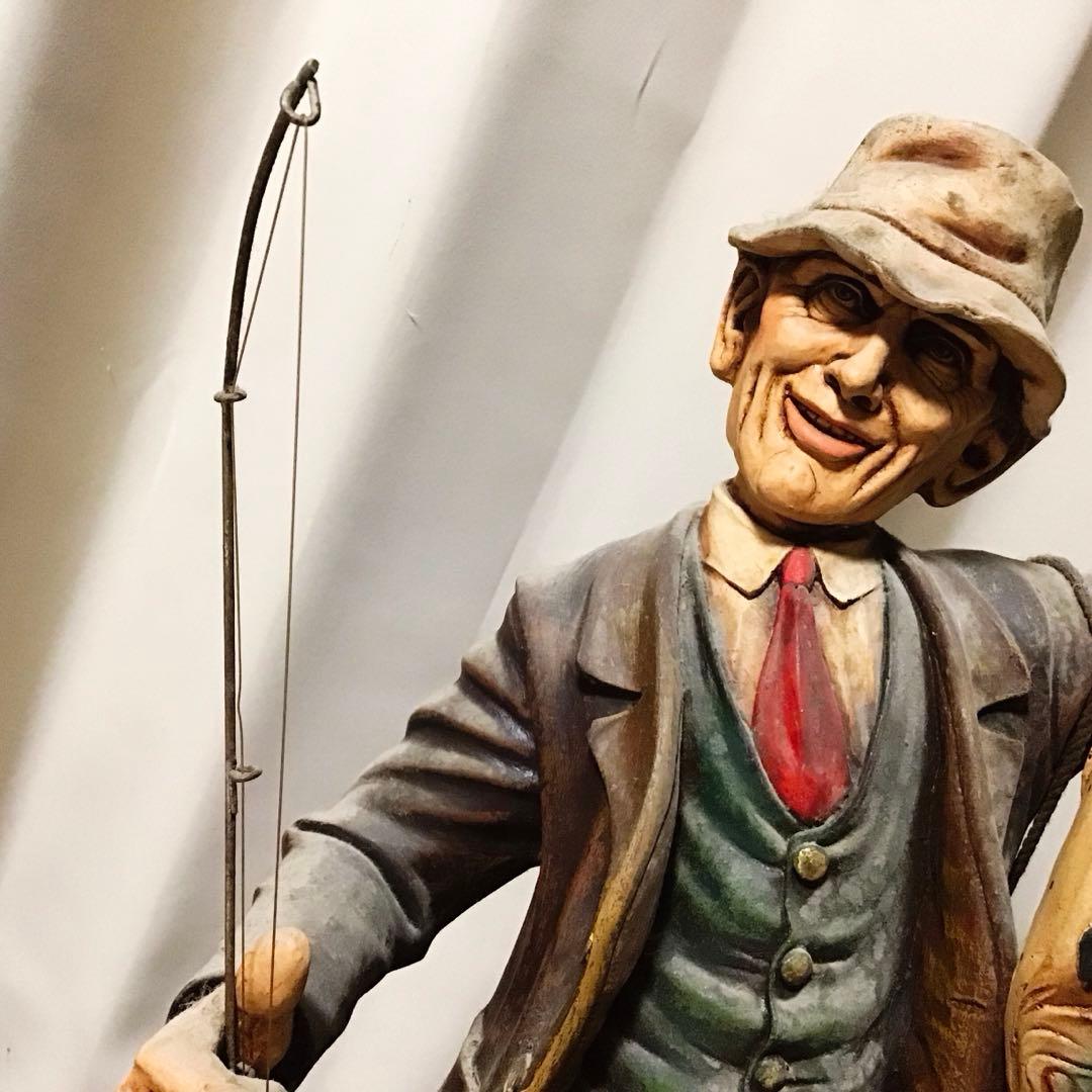 アンティークぽい置物　フィッシングマン　オシャレな置き物　値下げ！