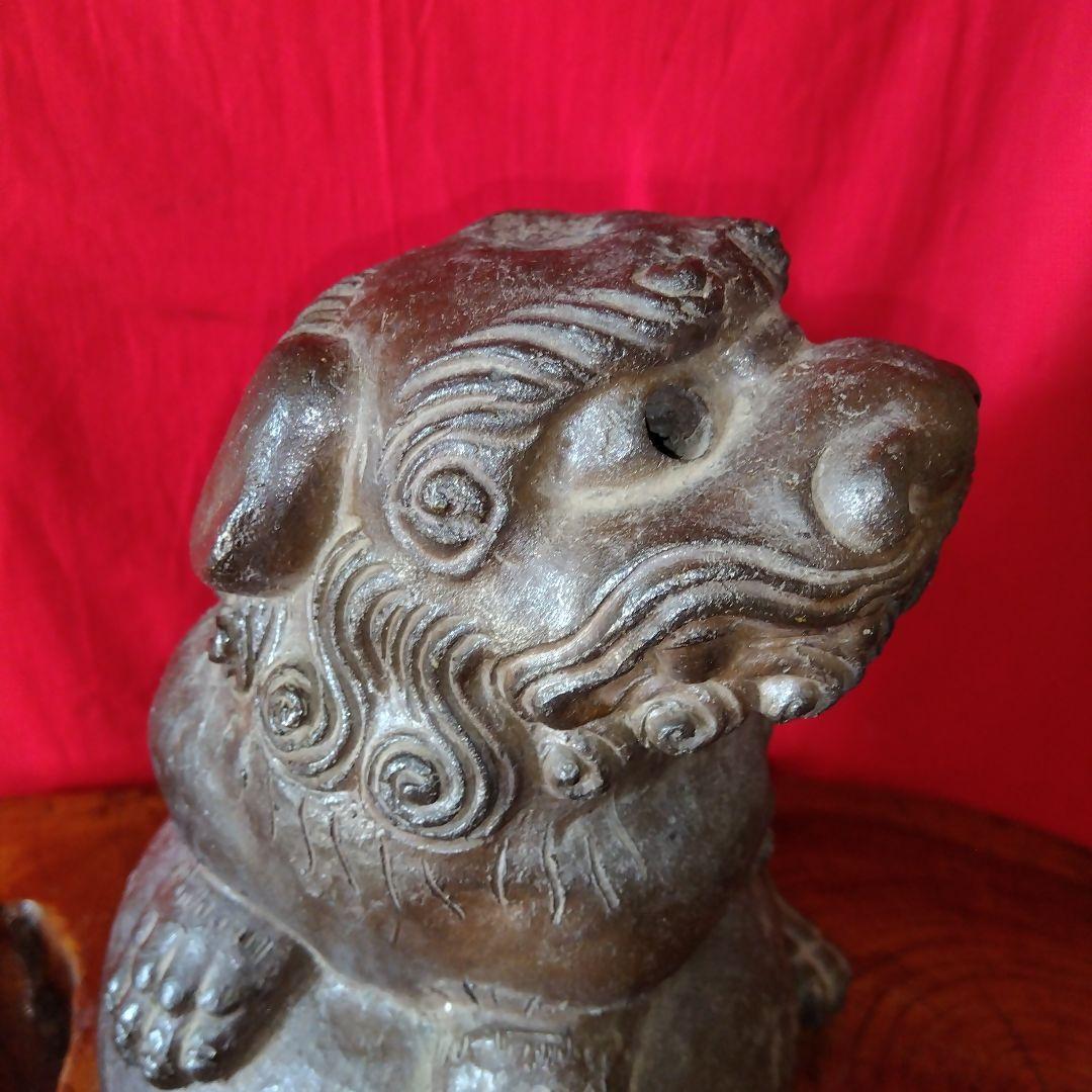 唐津焼、中里天祐作、獅子の置物、茶釜、２点セット