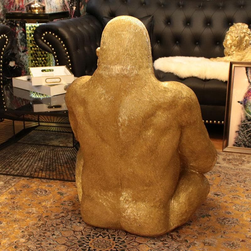 大きなゴリラのオブジェ 置物 インテリア ゴールド ビッグサイズ 143-141