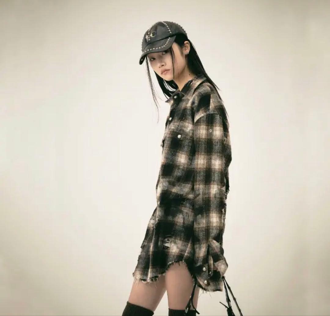 Thug Club Angels Damaged Shirt チェック　シャツ