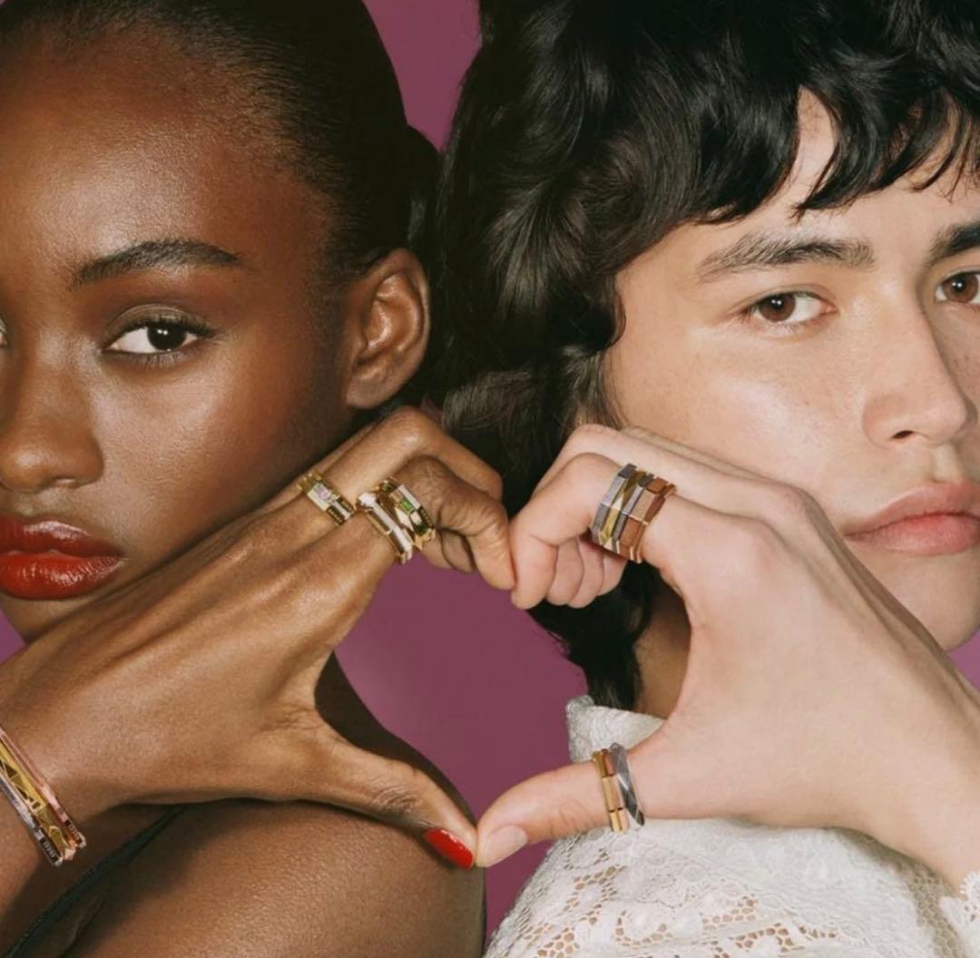 グッチ トルマリン リンク トゥラブリング ダイヤモンドK18ホワイトゴールド