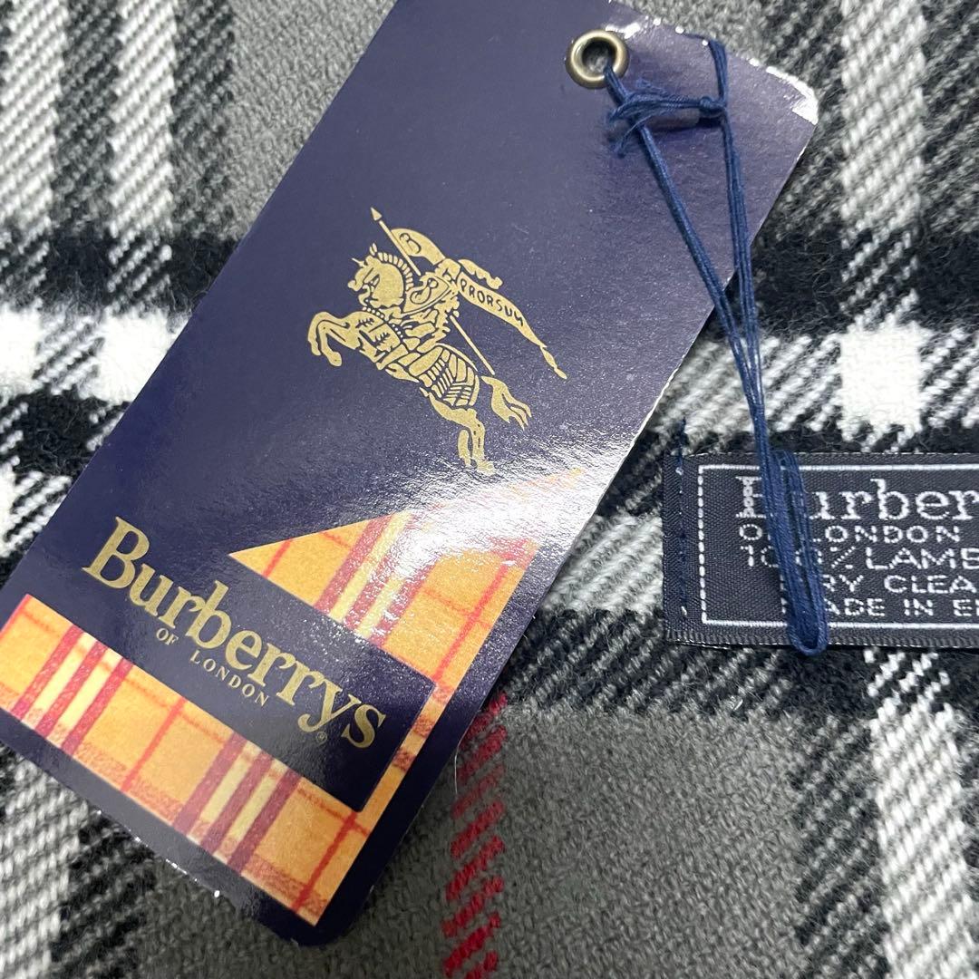 未使用　バーバリーズ　ノバチェック　バーバリー　ウール　マフラー　グレー