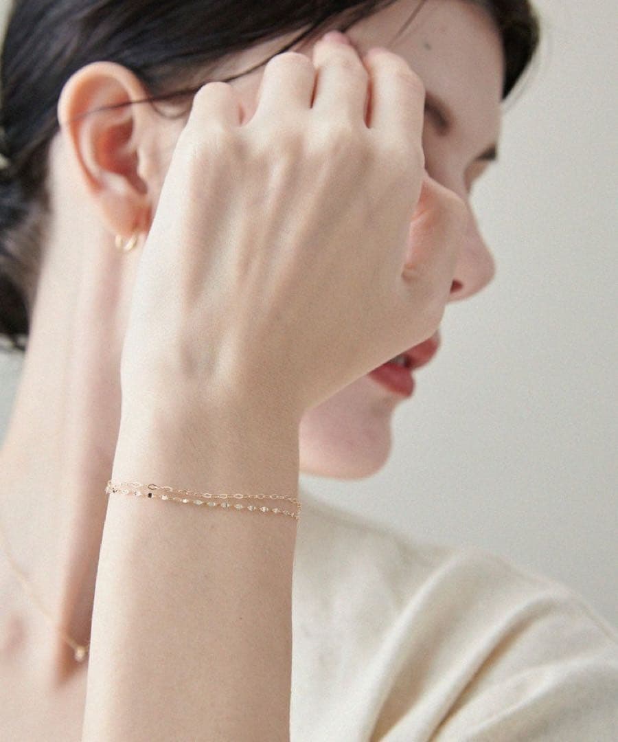 【ete レイヤード K10YG ブレスレット】