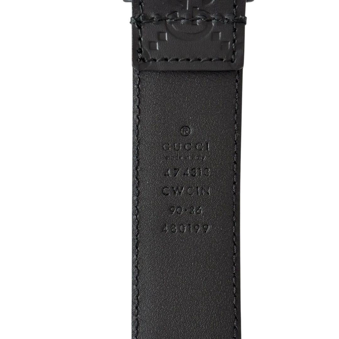 GUCCI グッチ 480199 グッチシマ ベルト ロゴ レザー ブラック