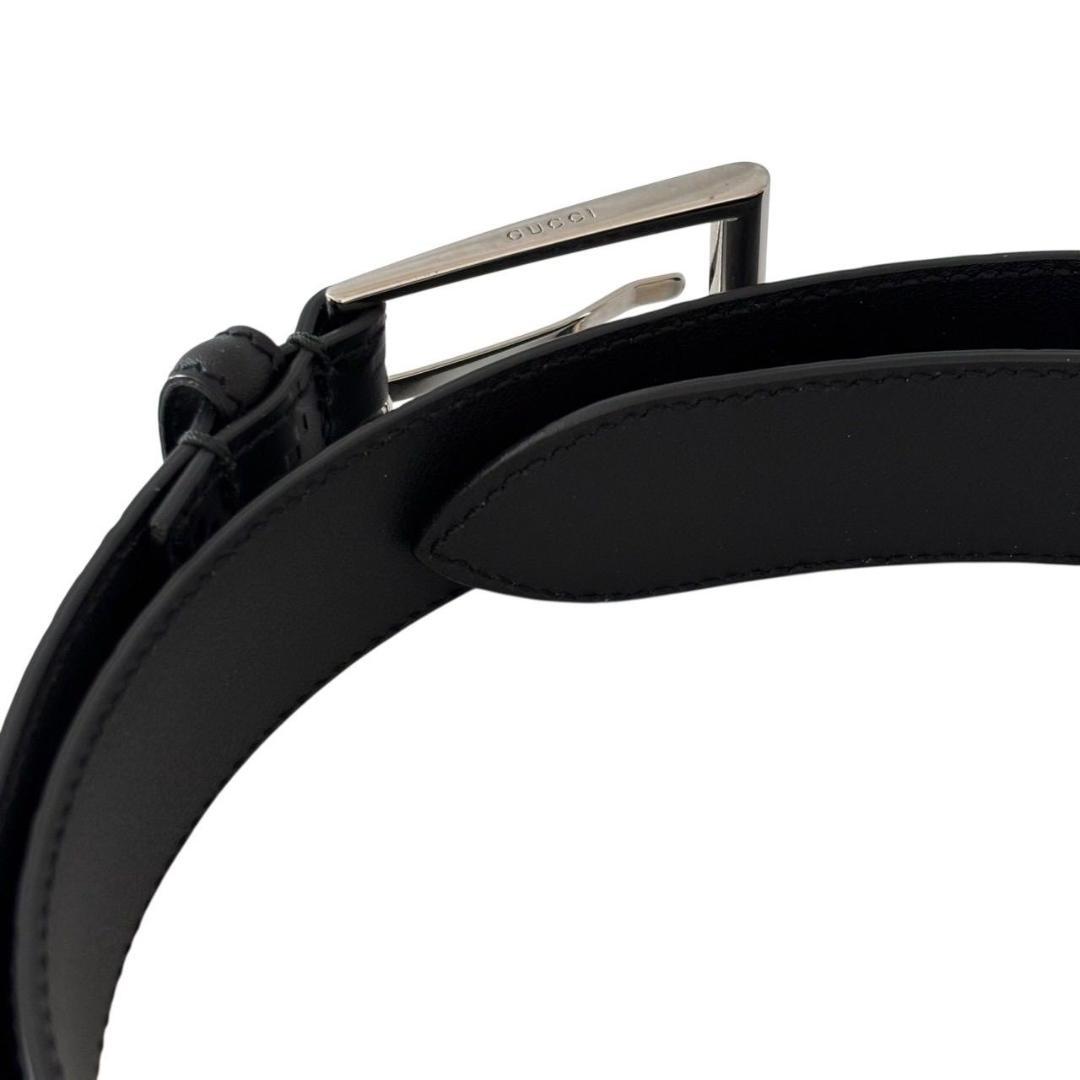 GUCCI グッチ 480199 グッチシマ ベルト ロゴ レザー ブラック