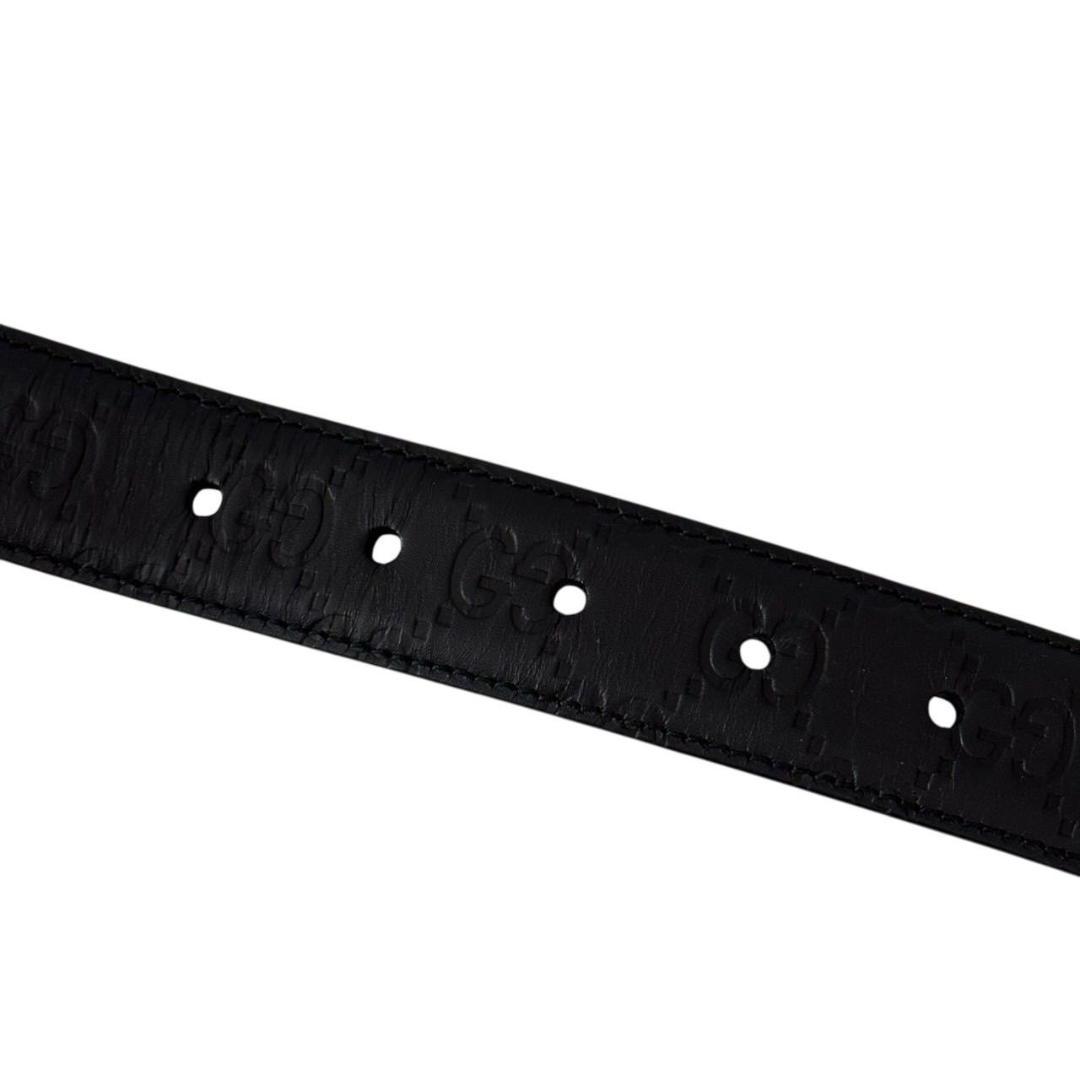 GUCCI グッチ 480199 グッチシマ ベルト ロゴ レザー ブラック