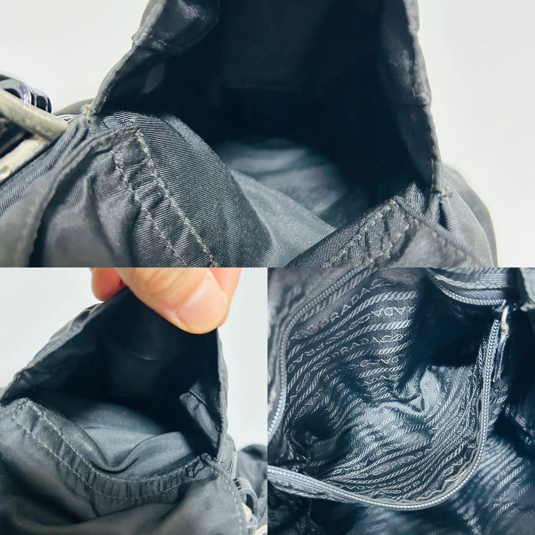 美品PRADA プラダ 巾着型 リュックサック デイパック レディースブラック