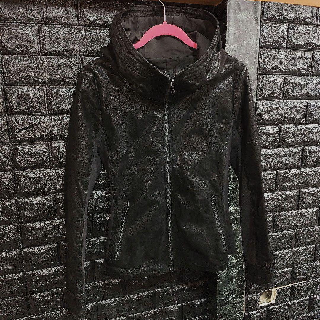 良品　ノーアイディー　レザースエード　フーデッドジャケット