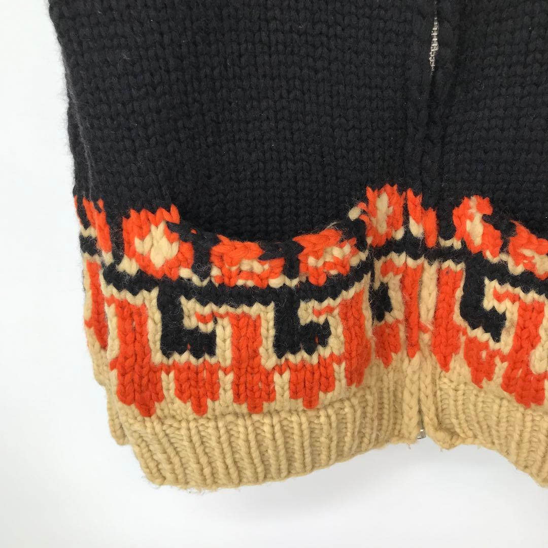 カナタ　カウチンセーター　L　ウール100　カナダ製