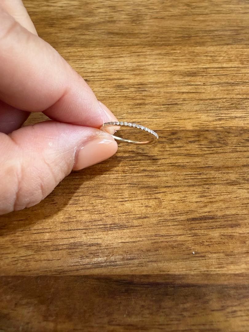 agete シンプルリング ストーン付き