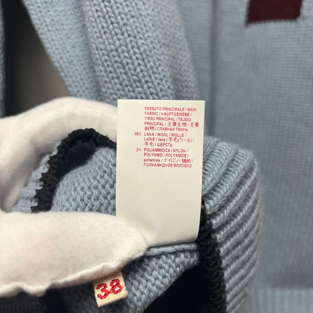 MARNI マルニ Mロゴ プルオーバーニット セーター ローゲージ 青系 38