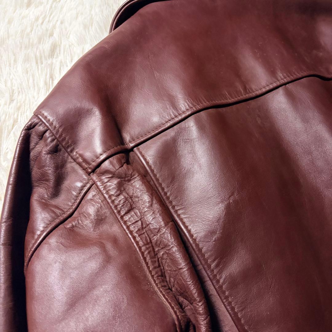 美品/希少✨schott ライダースジャケット　シングル　658 ボルドー 40