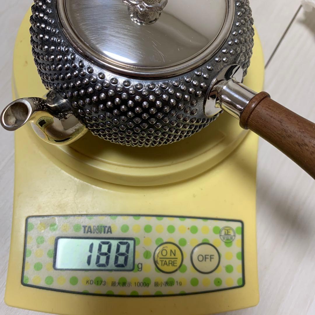 純銀刻印秀峰作茶器セット共箱付 重量1338g 煎茶道具骨董工芸最終価格３５万円