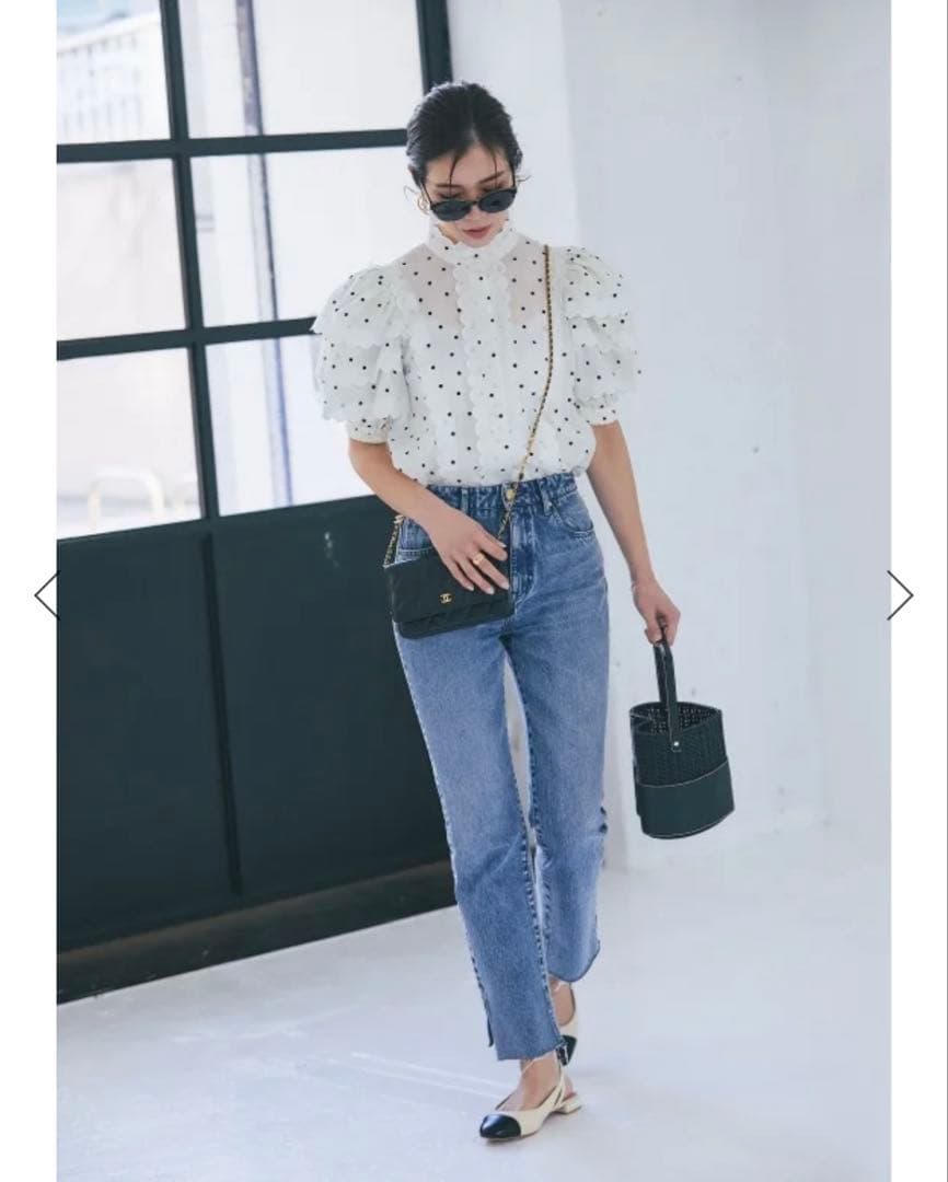 セブンテン　スカラップティアードブラウス