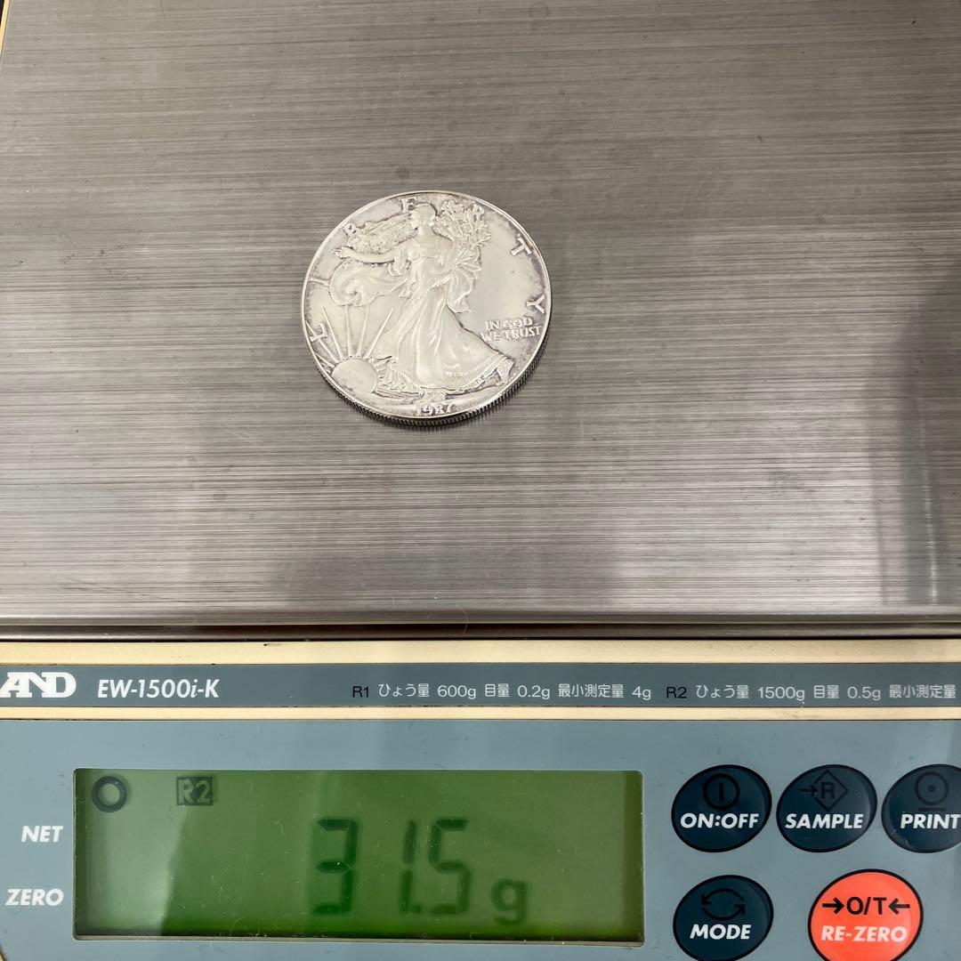 【美品】イーグル銀貨　1987年