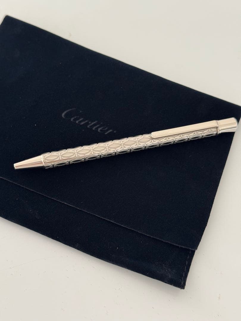 美品⭐️Cartier ボールペン サントスCドゥ　シルバーカラー