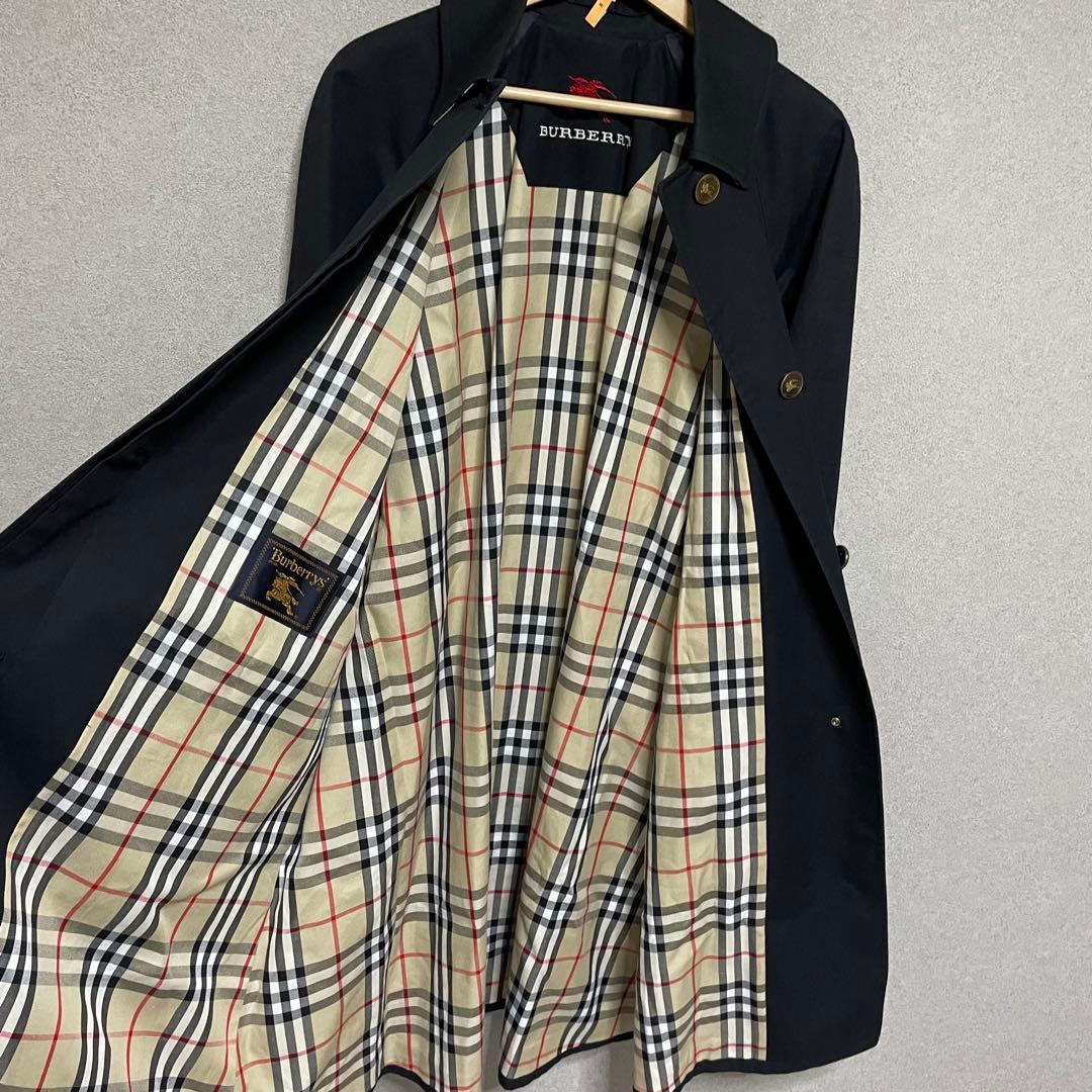 希少　一枚袖　金タグ　バーバリー コート ノバチェック ブラック　ベルト　美品
