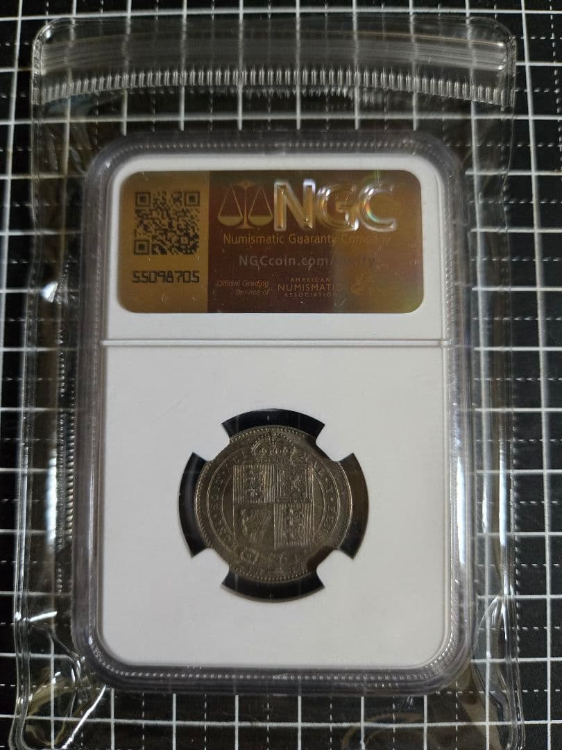 イギリス ヴィクトリア ジュビリー 銀貨 1887 NGC MS 61