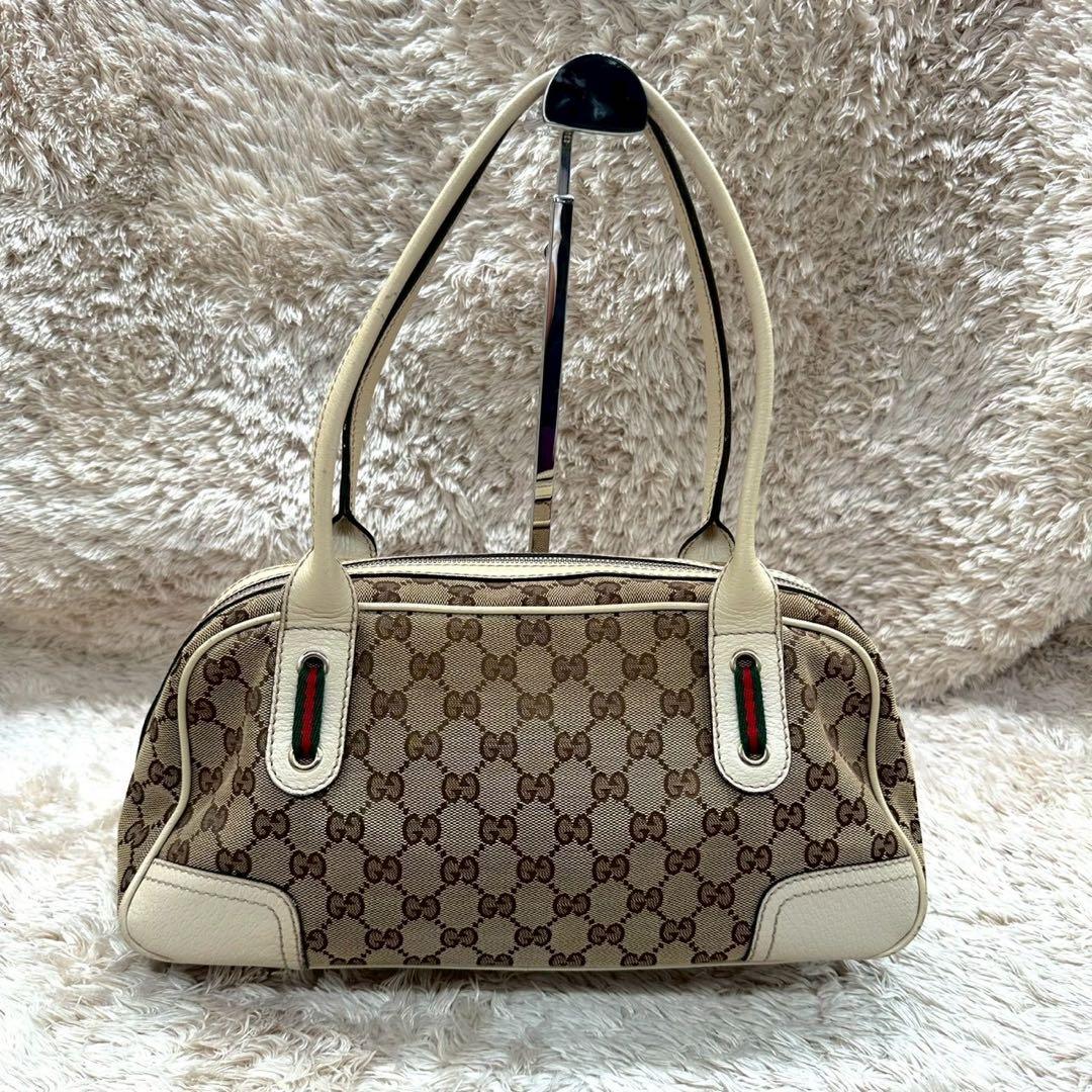 【美品】GUCCI シェリーライン プリンシー ミニボストン ショルダーバッグ