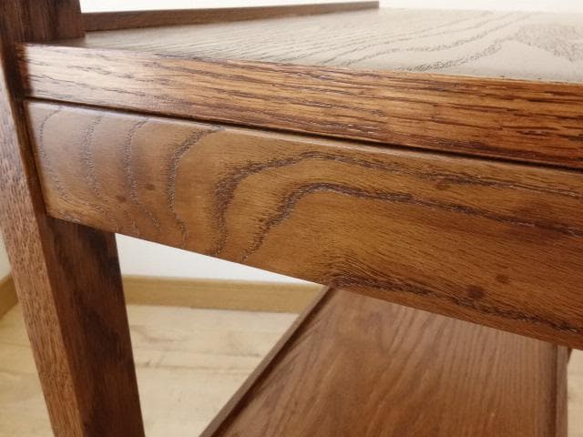 北海道手作り家具　ナラ材　木製　ワゴン引出付　勇峰工芸（新）