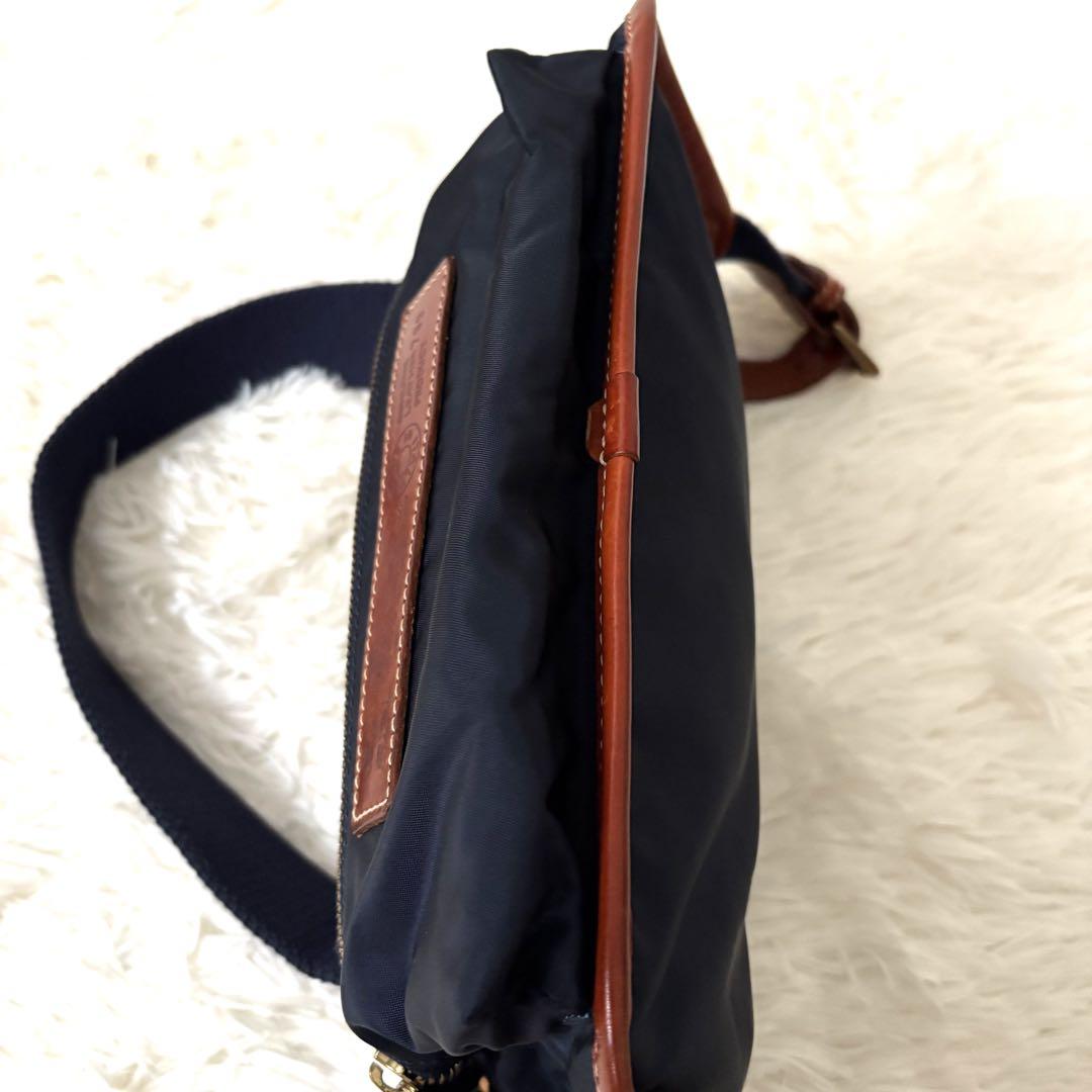 極美品✨felisi フェリージ　ウエストポーチ　ナイロン　レザー　紺　799