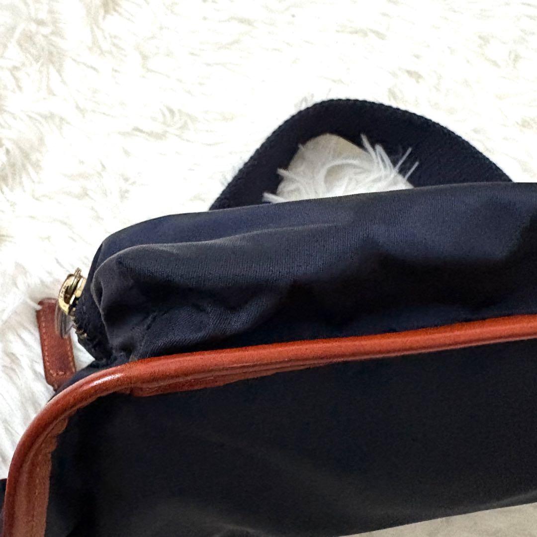 極美品✨felisi フェリージ　ウエストポーチ　ナイロン　レザー　紺　799