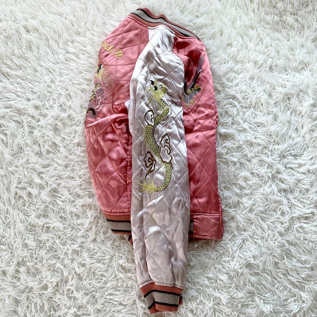 HOUSTON JAPAN ヒューストン スカジャン 刺繍 虎 鷹 龍 M