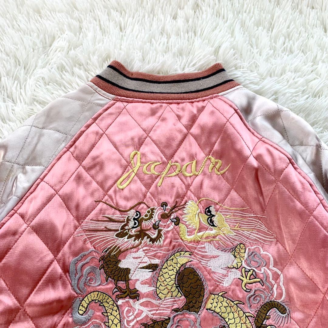 HOUSTON JAPAN ヒューストン スカジャン 刺繍 虎 鷹 龍 M