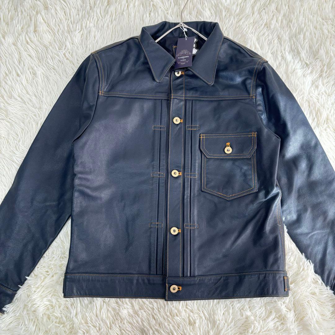 新品未使用✨レザートラッカージャケット　Gジャン　1st 本革　ネイビー